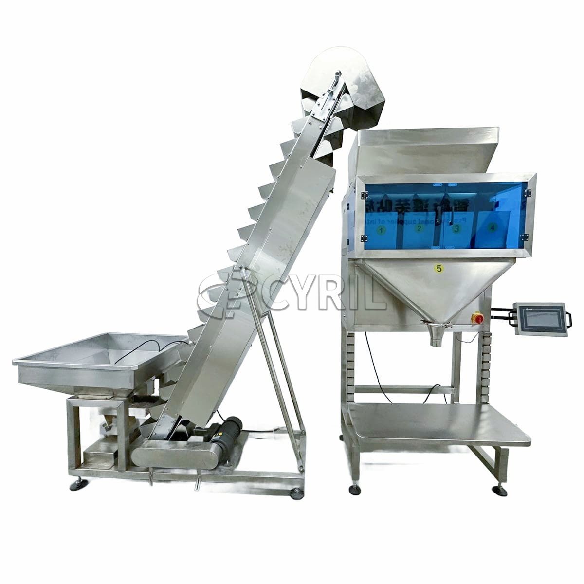 Four-head weighing granule filling machine