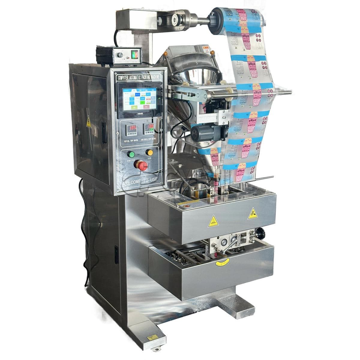 Powder packaging machine-inclined pushing + four-side sealing