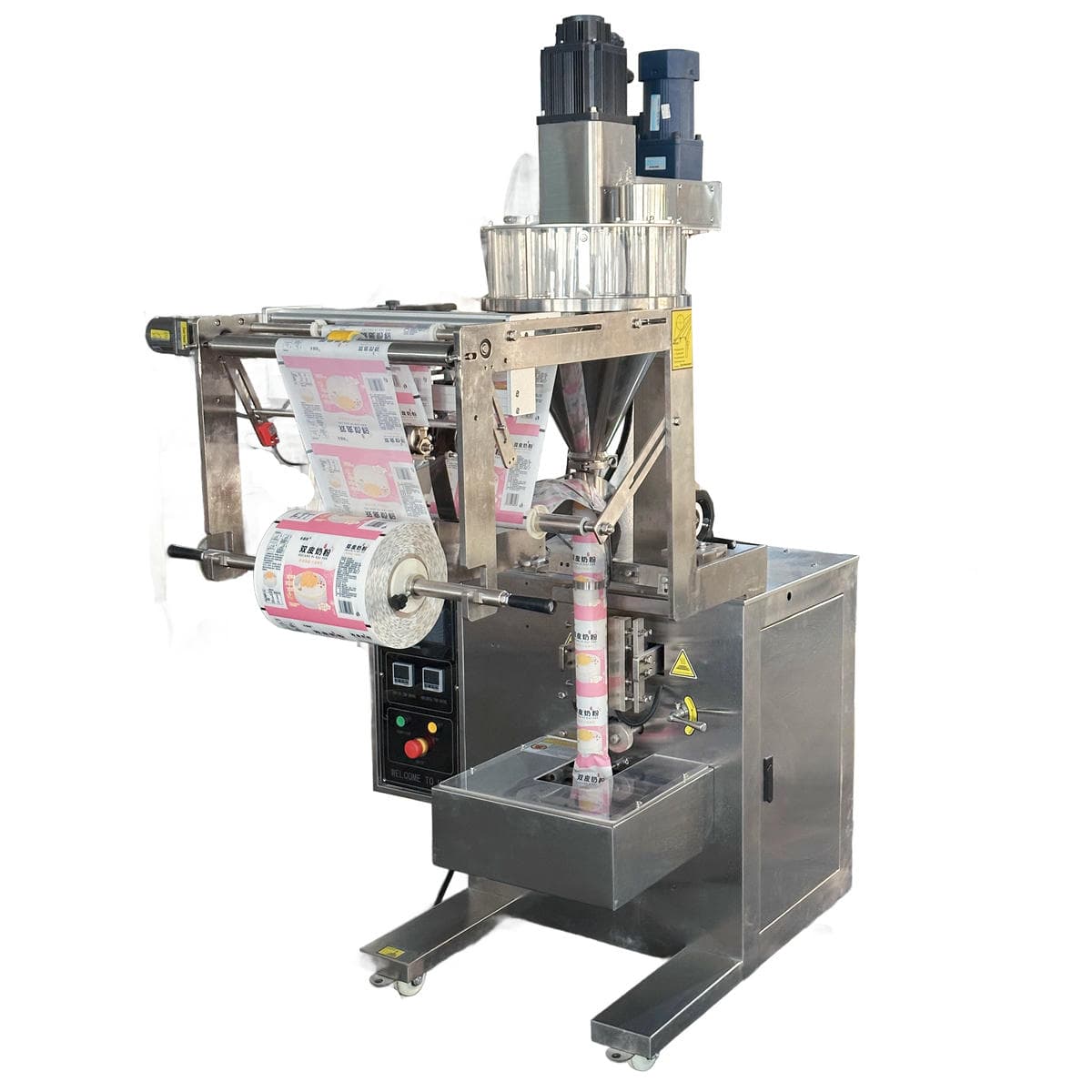 Powder packaging machine-direct push-back sealing