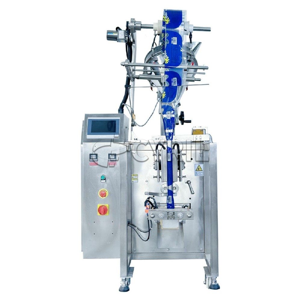 Powder packaging machine+tilt pusher