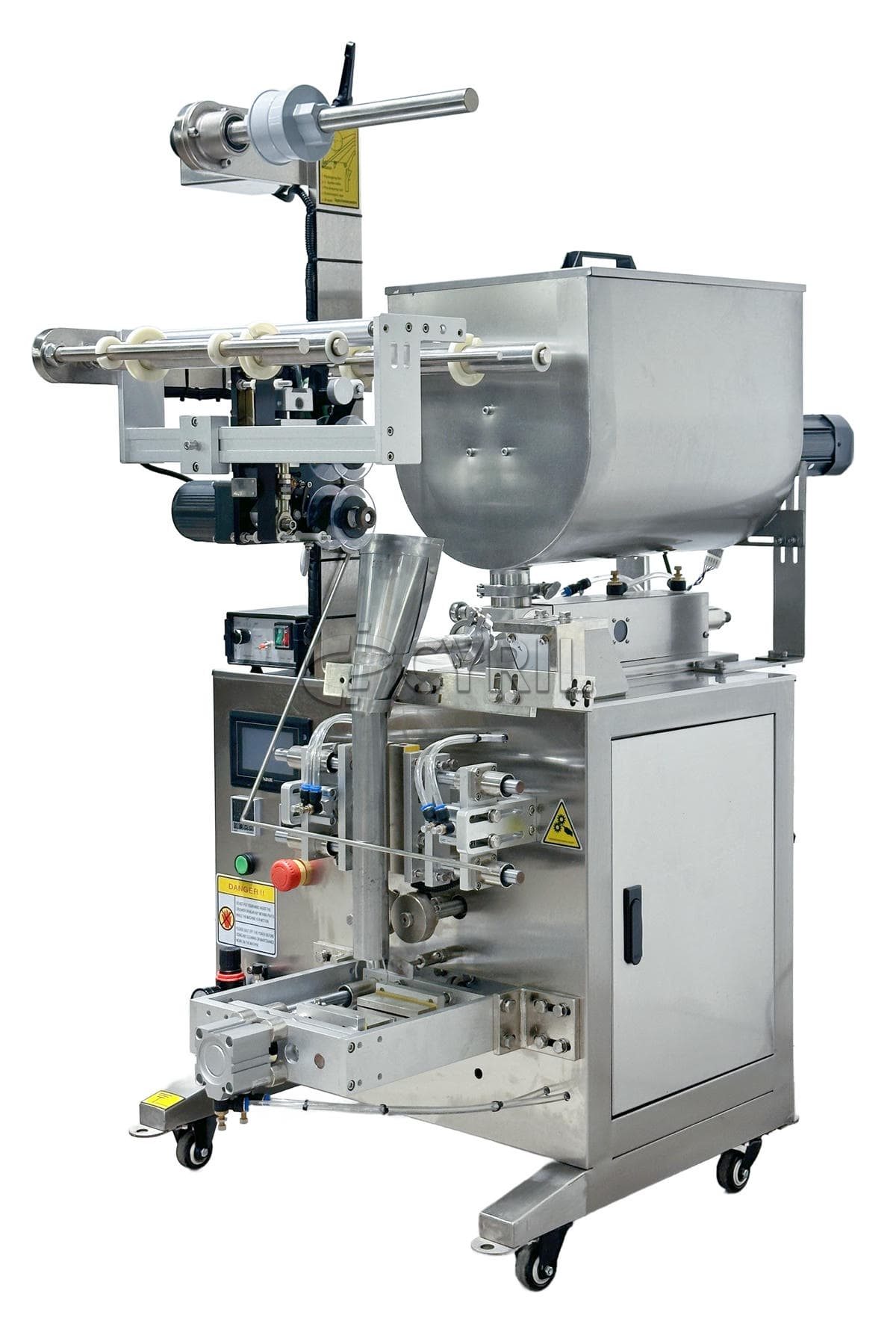 Small paste packaging machine + square bucket mixing
