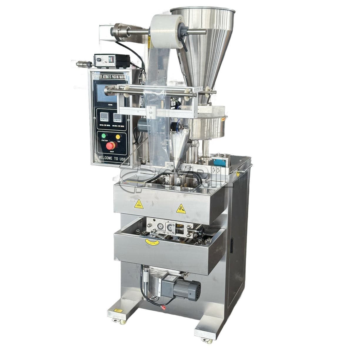 Four-edge sealing granule packaging machine