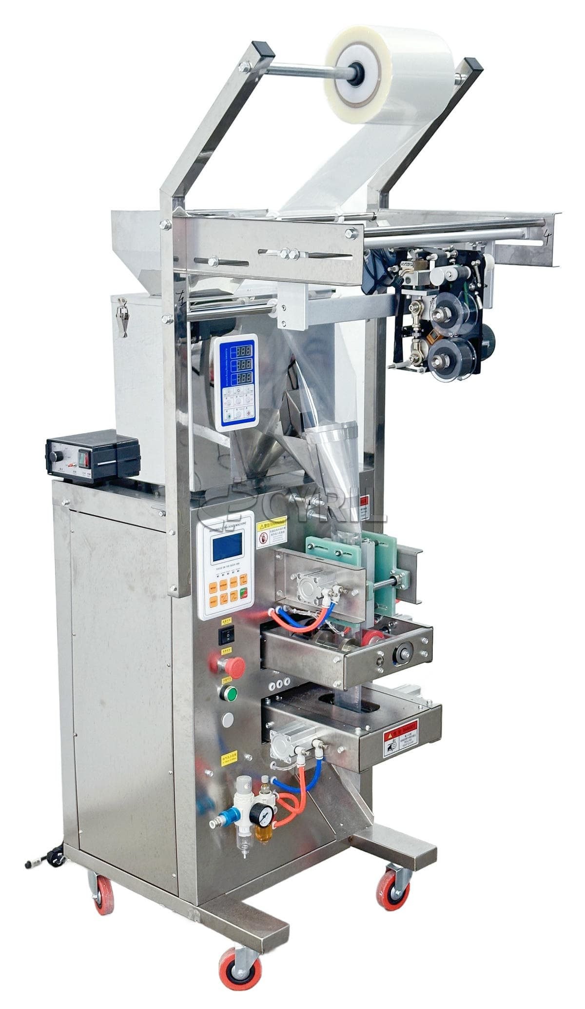 Granule packaging machine + packaging machine + coding - small + four-side sealing