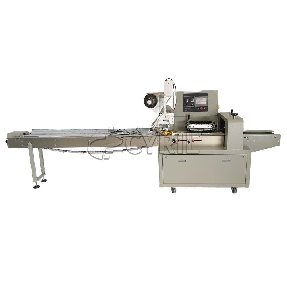 Pillow packaging machine + upper paper feeding + brush