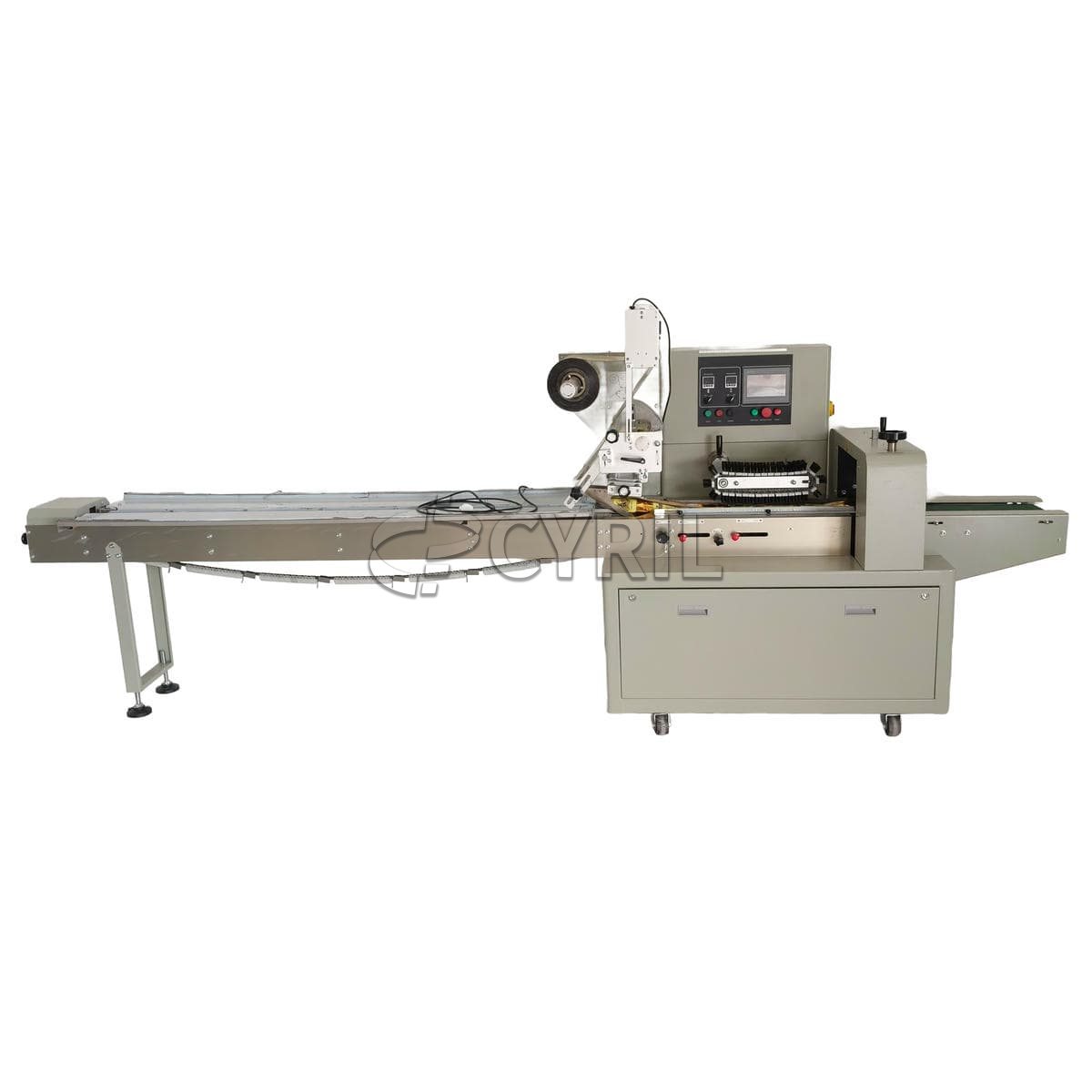 Pillow packaging machine + upper paper feeding + brush