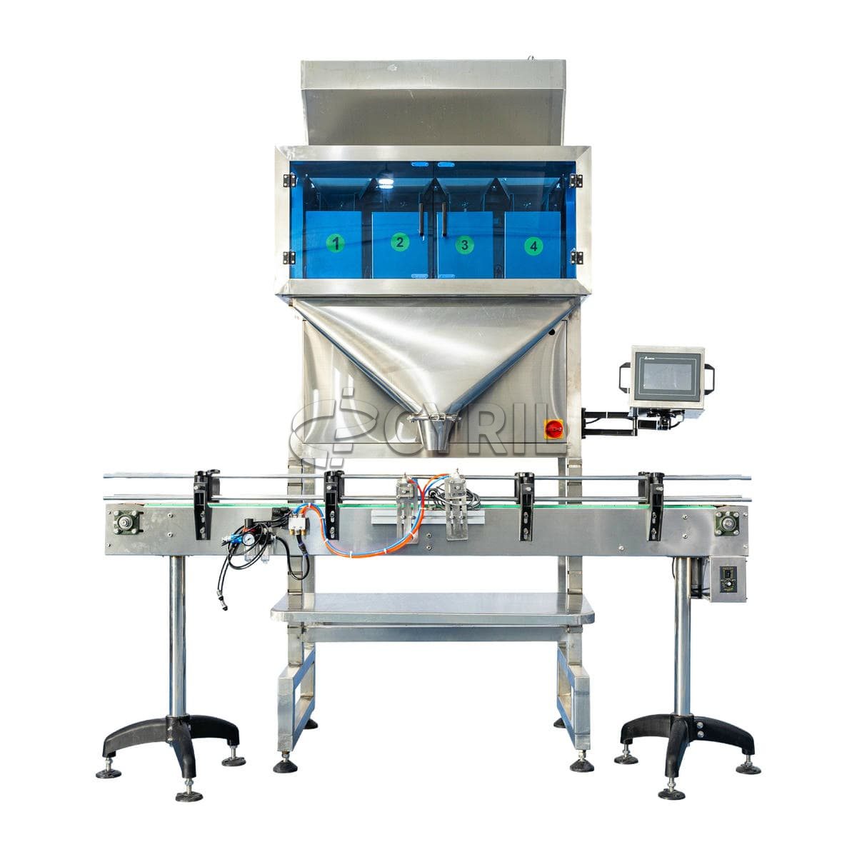 Four head weighing filling machine