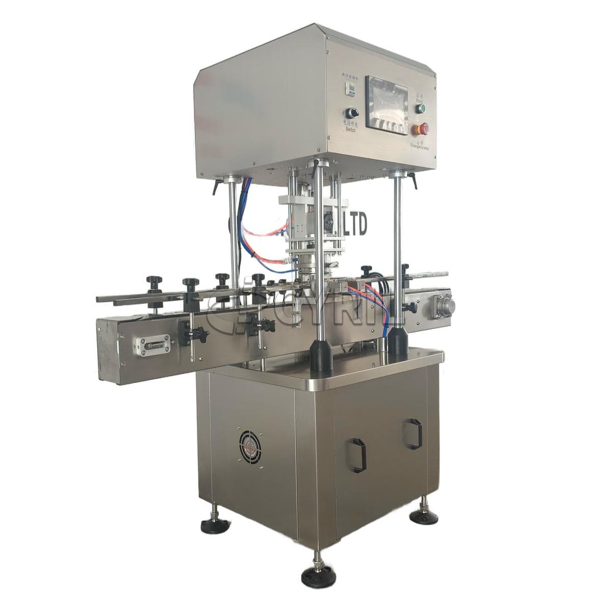 Fully automatic single-head vacuum capping machine