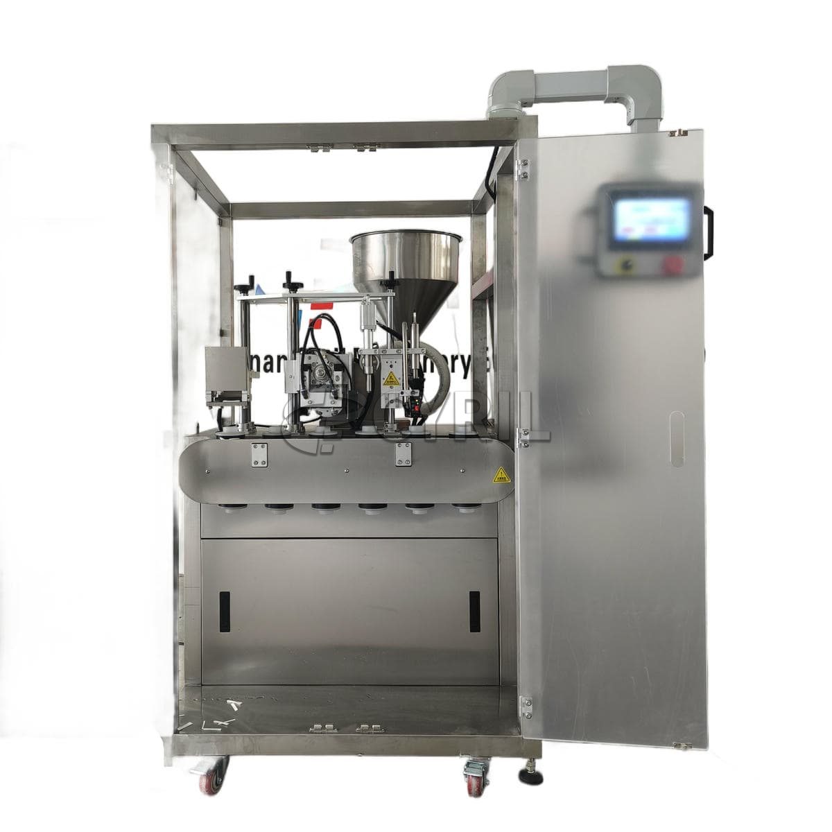 Linear filling and sealing machine