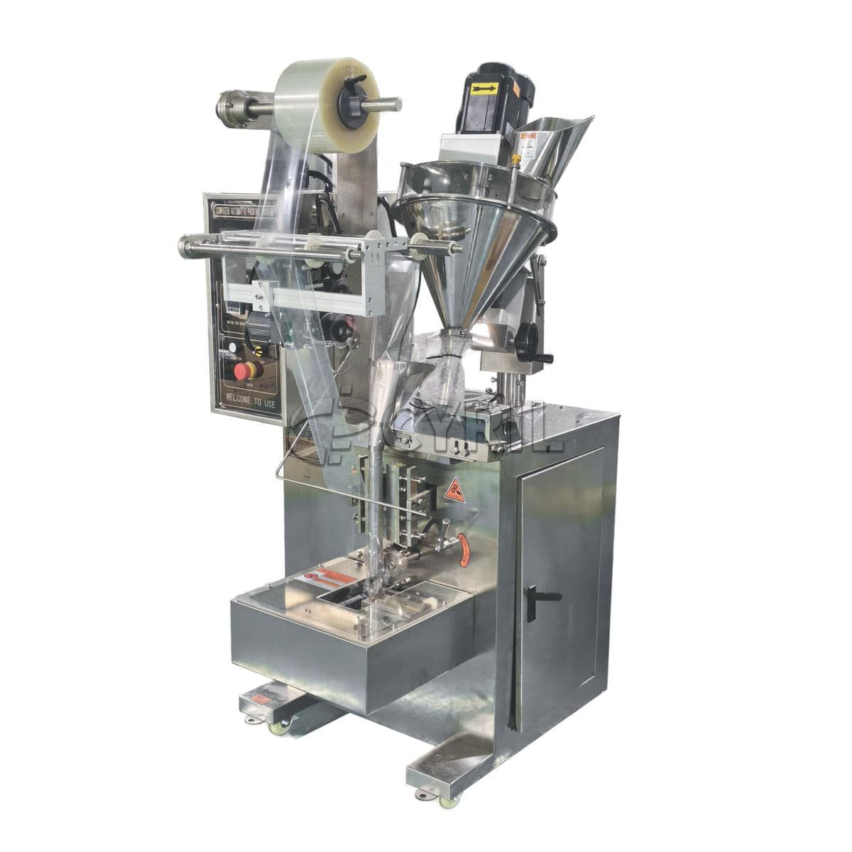 Incline push back seal transparent bag powder packaging machine