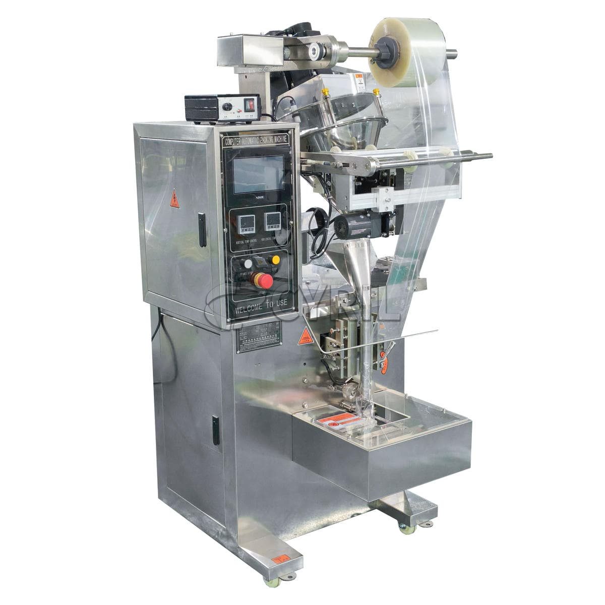 Incline push back seal transparent bag powder packaging machine