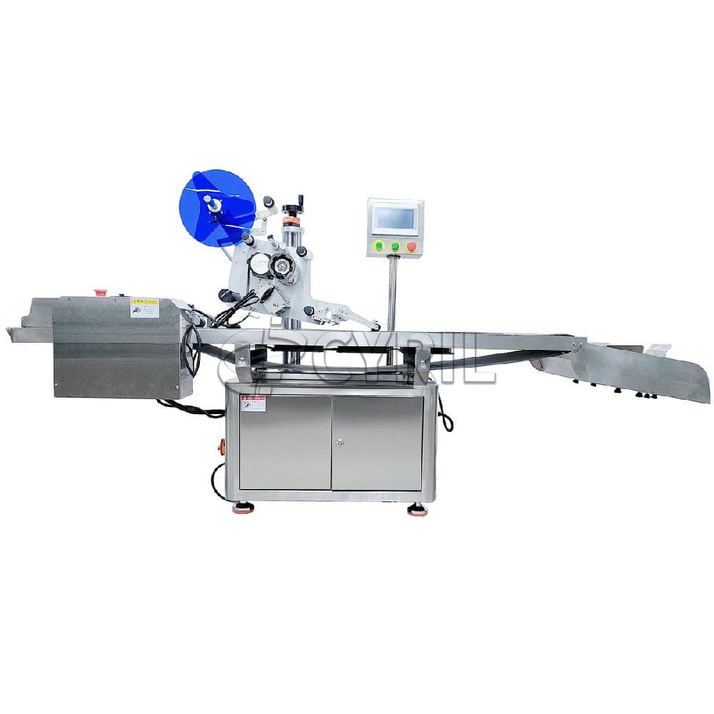 Paging hopper flat labeling machine