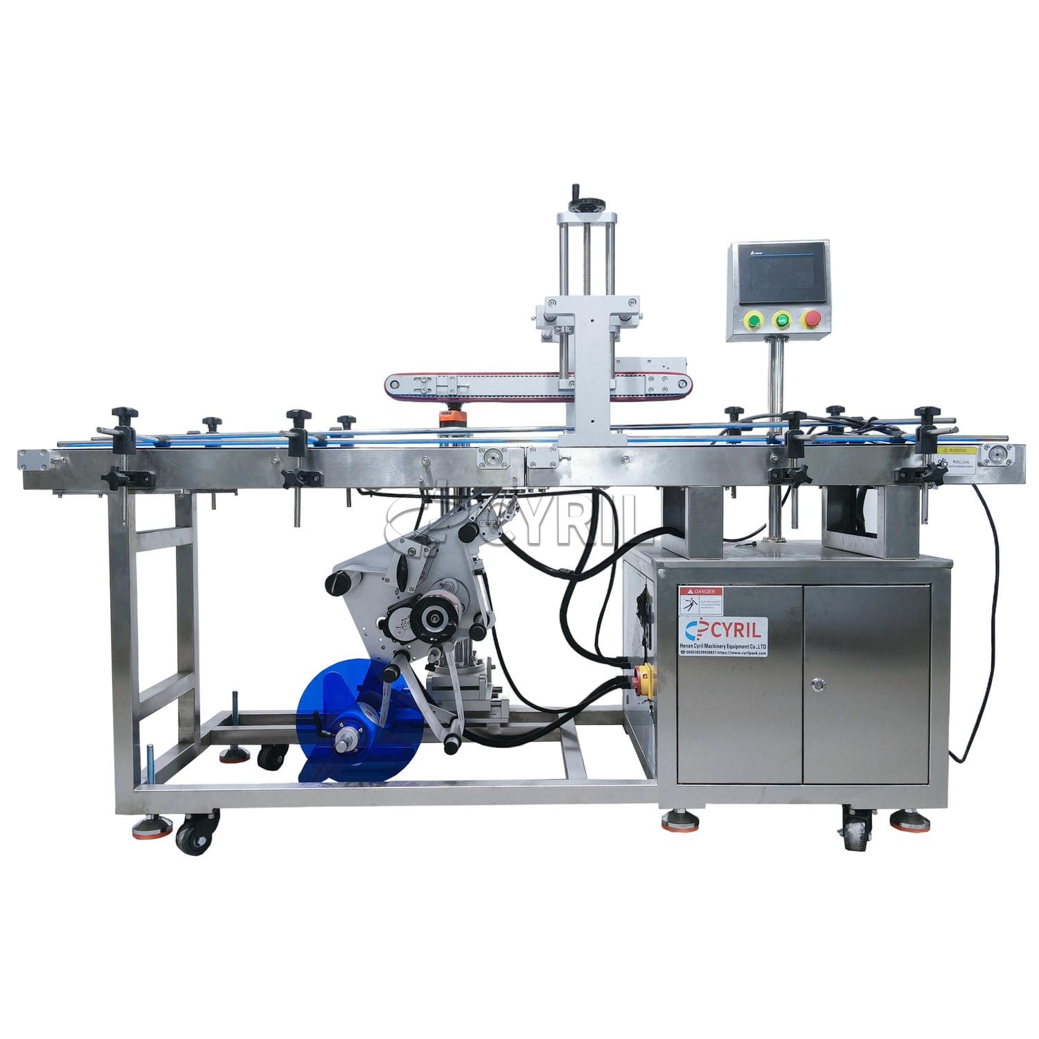 Flat labeling machine under pressure