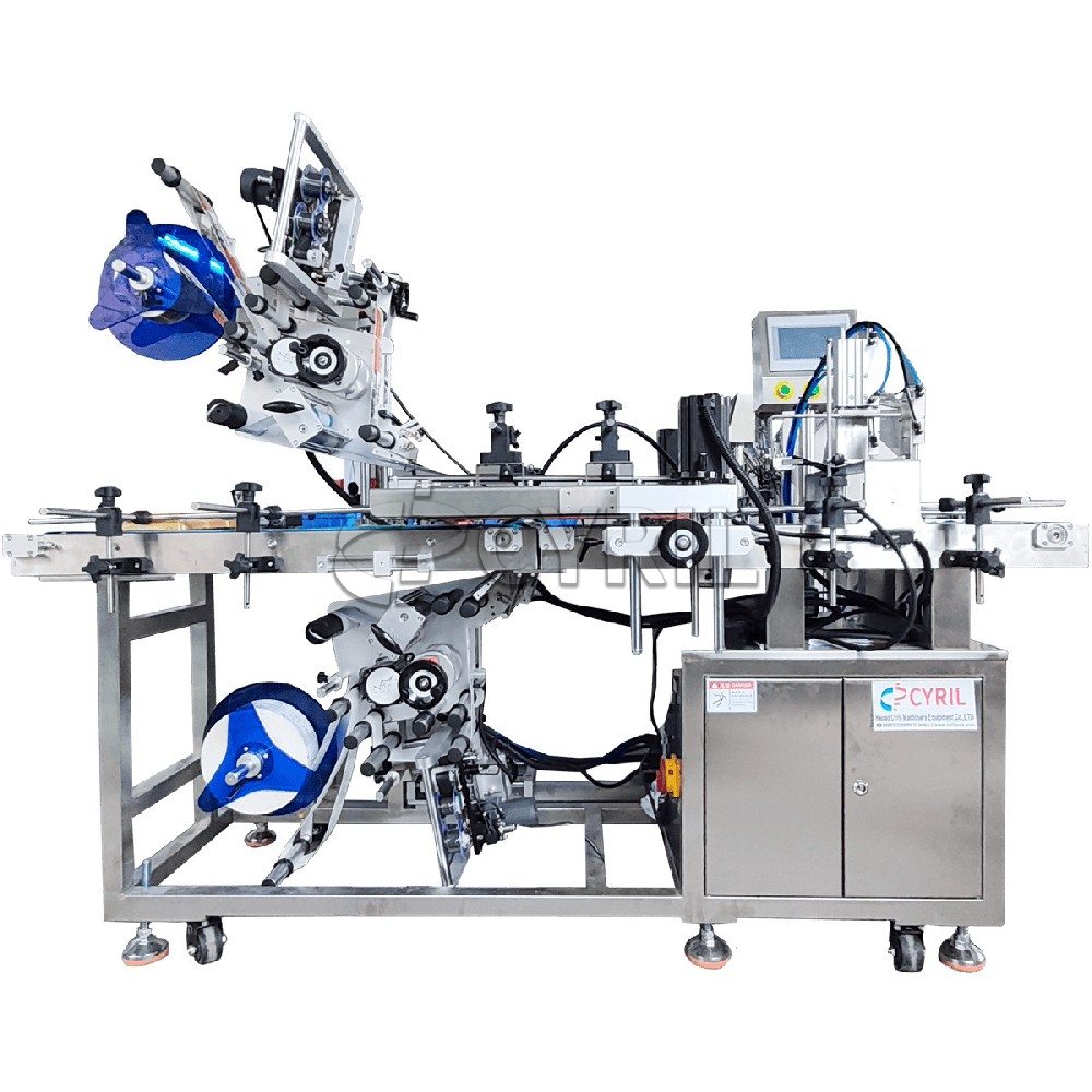 Upper and lower labeling machine